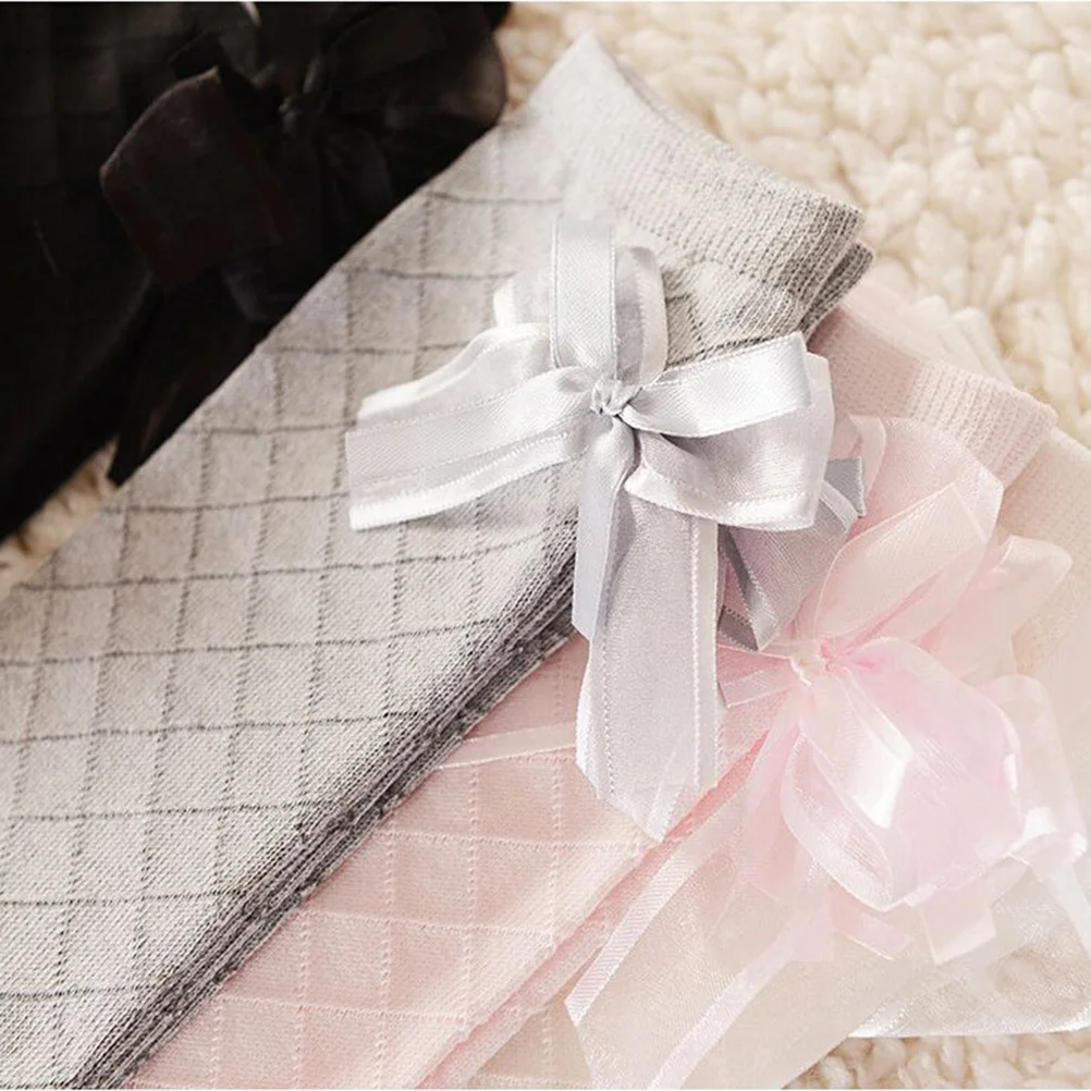 

Повседневные чулки с бантом в виде ромба для девочек выше колена, серые, мягкие, текстурированные, устойчивые к разрыву, легко удобные в ношении, косплей