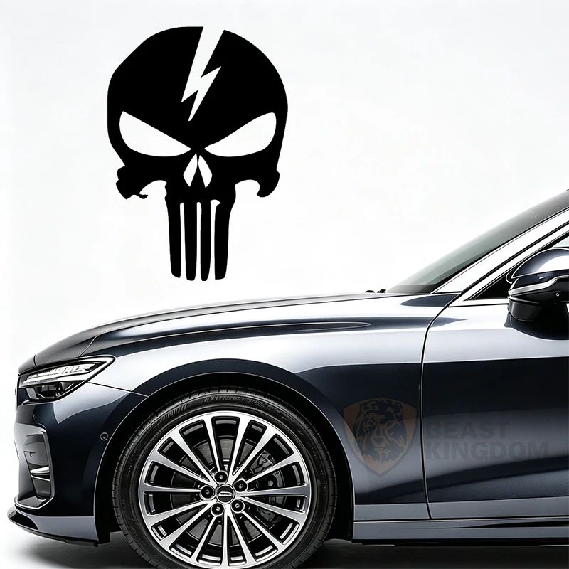 Car StickersWaterproof Skull Lightning Bolt Car Sticker Vinyl Decal Durable for Auto Bumper Window DecorationAuto Decor