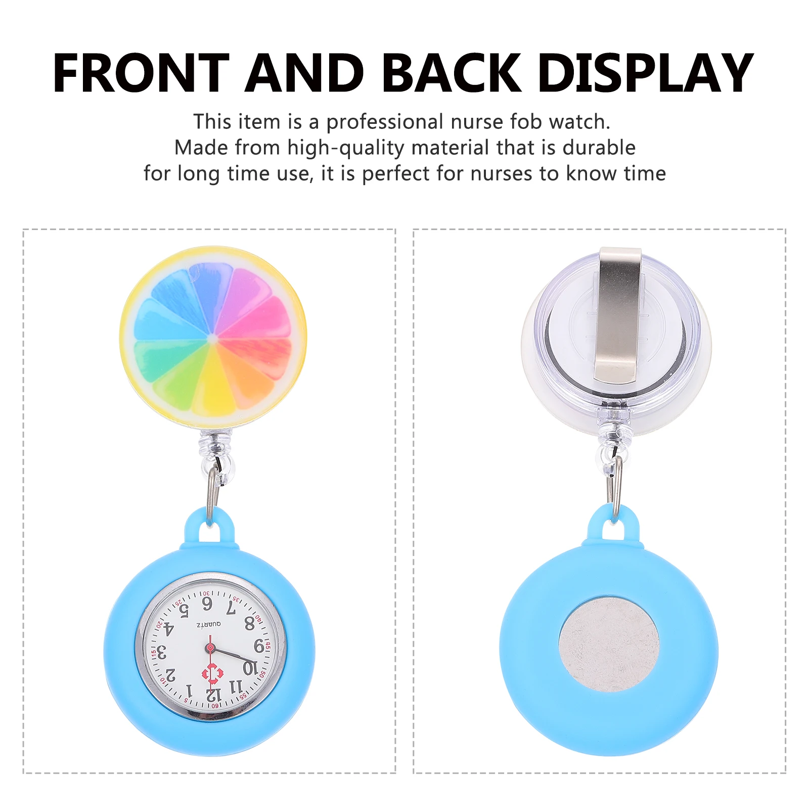 

1pc Retractable Nurse Pocket Watch Lovely Durable Hanging Nursing Fob Watch Fashionable Women Telescopic Timepiece Safe