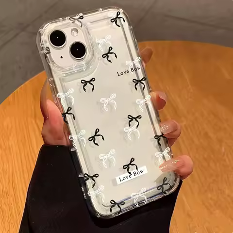 Colorful Bow Print Clear Phone Case for Samsung Galaxy S24 S23 S22 S21 Plus Ultra FE A73 A72 A71 A52 A51 A32 Shockproof