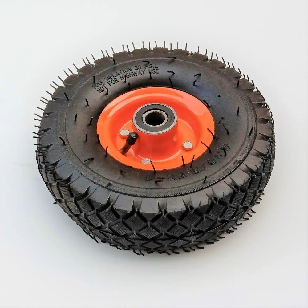 Thickened Rubber Pneumatic Wheels 10inch Wear-Resistant Inflatable Wheels 4.10-3.50-4 Load Capacity Trolley Tires