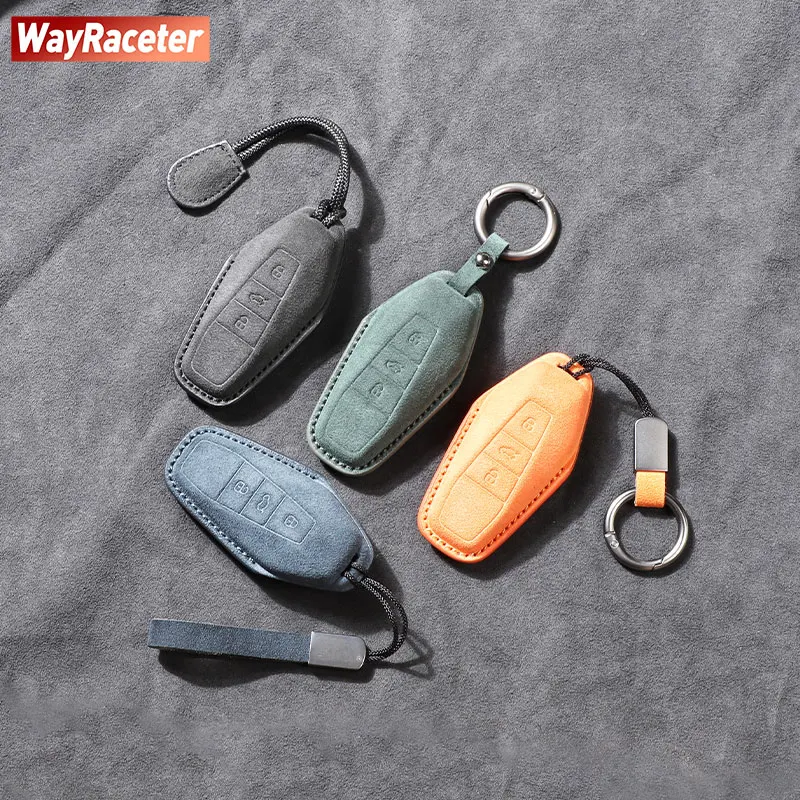 

Top Super Ultra Suede Car Key Case Cover Protection Keychain Decoration For Chery iCAR 03 2024 2025 2026 Accessories