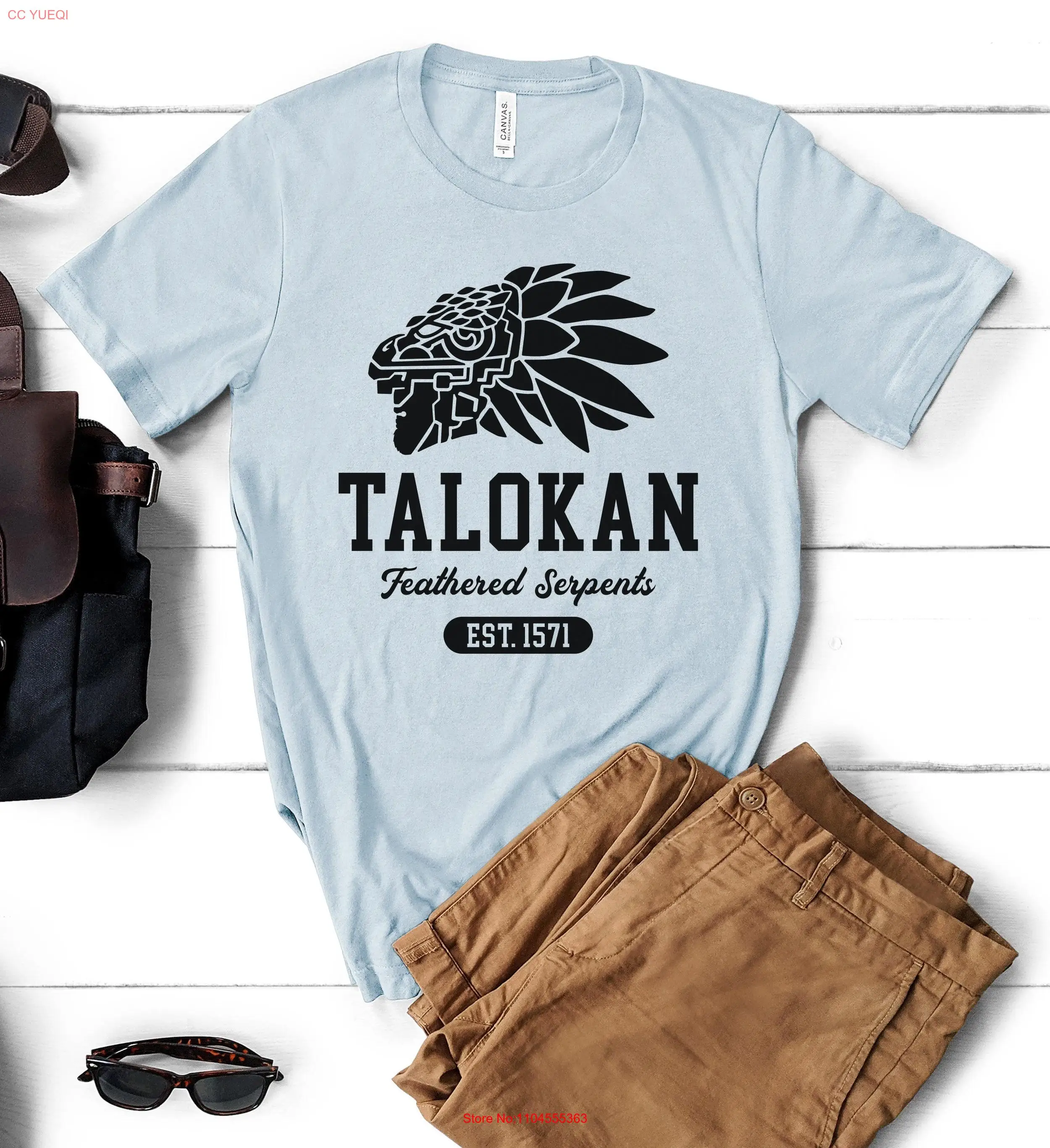 Talokan Feathered Serpents Plain T Shirt Black long or short sleeves