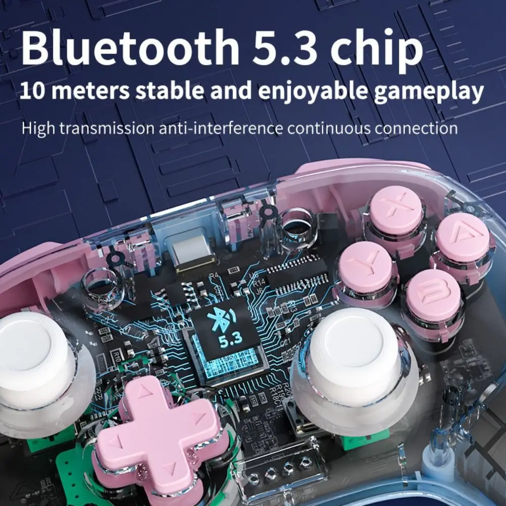 

Rococo Color PC Gaming Controller Wireless Function Bluetooth Gamepad Anti Slip for Nintendo Switch/PC/Steam/iOS/Android