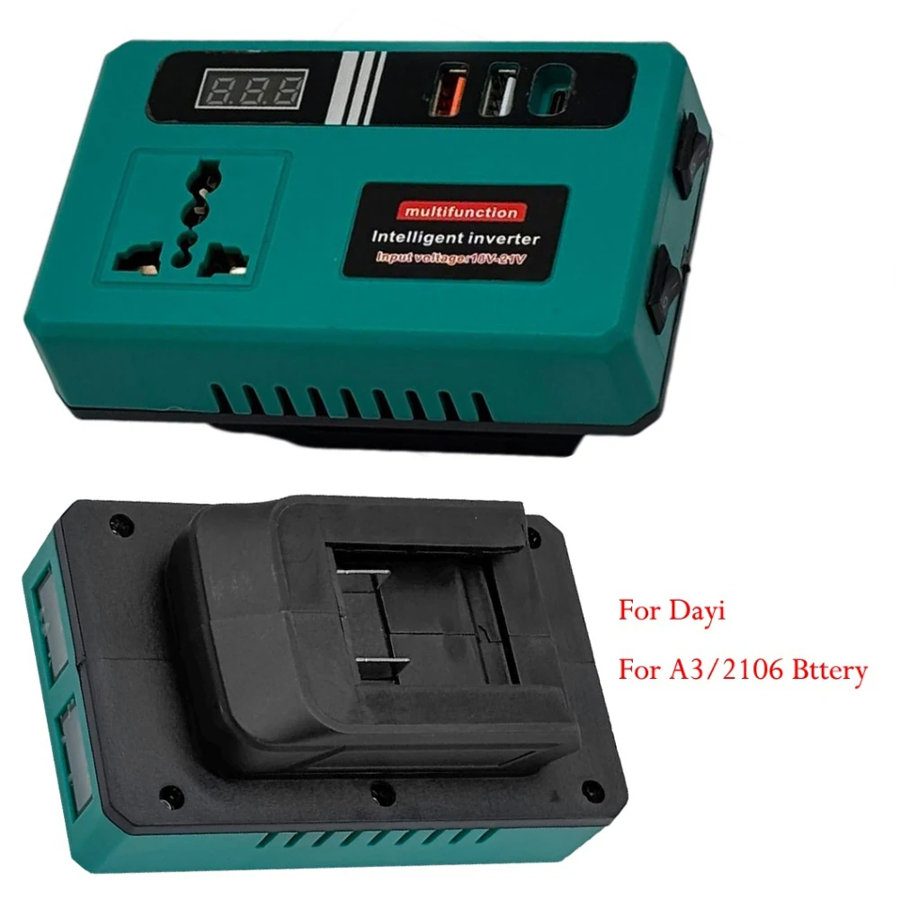 120W Batterij Converter Omvormer Dc 18V-21V Naar Ac 220V Voor Dayi A3/2106 lithium Batterij Intelligente Transformator Power Tool