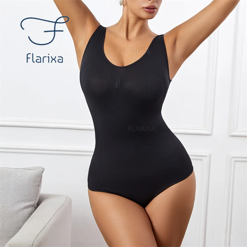 Flarixa Seamless Shapewear Women Plus Size Slimming Bodysuit One Piece Body Shapewear Postpartum Butt Lift Reducing Body Shaper