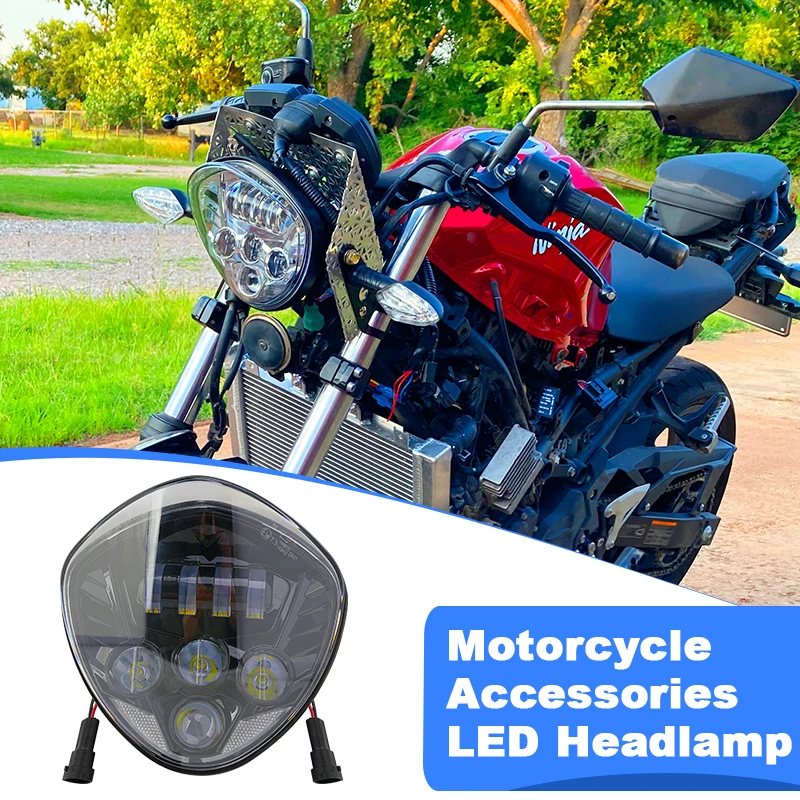 Black LED Motorcycle Headlight - Crossfit Victory recension och pris