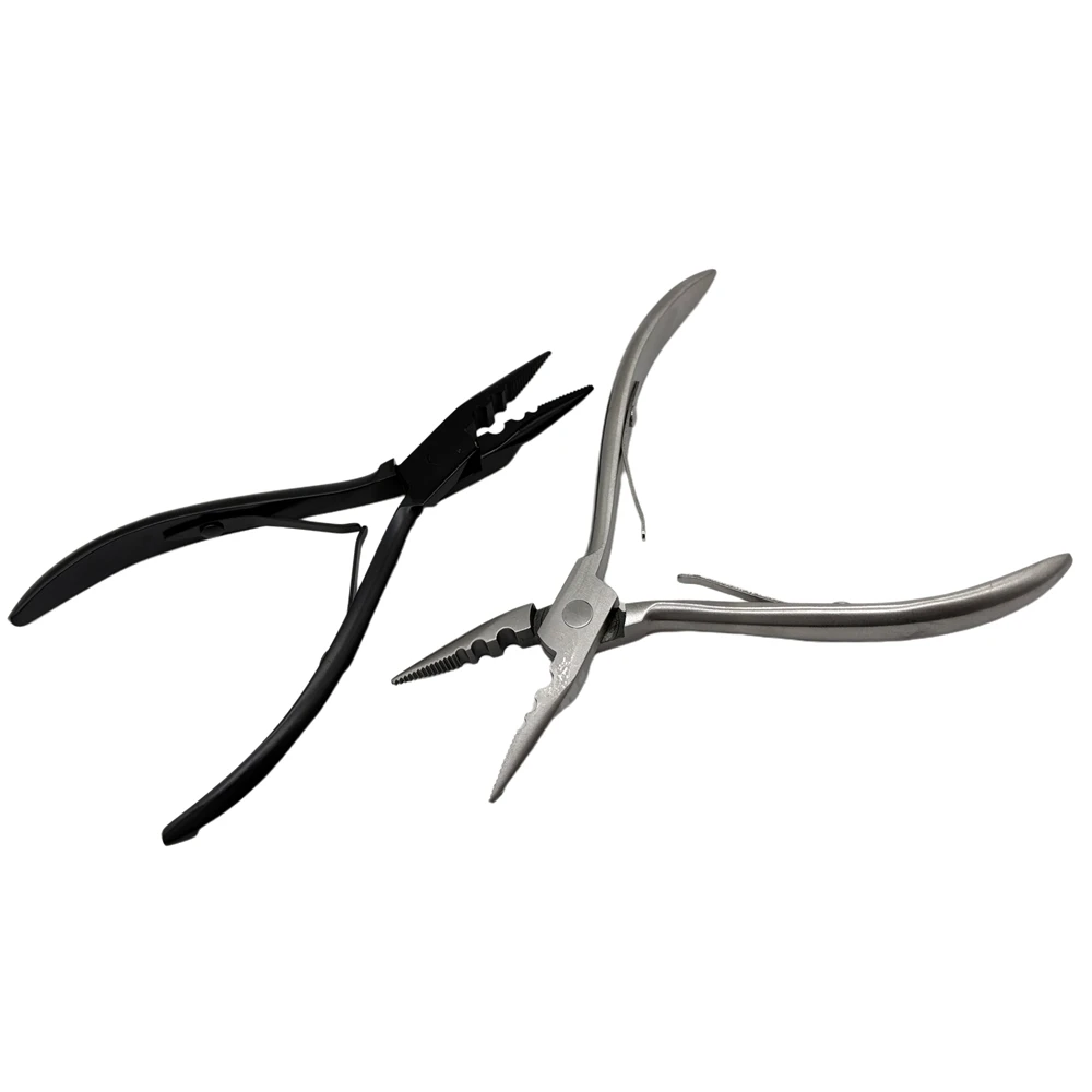 1 PC 5.3 inch Silver Stainless Steel Clamp Hair Extension Plier with hole Keratin Hair Extensions Ring Removal Tools