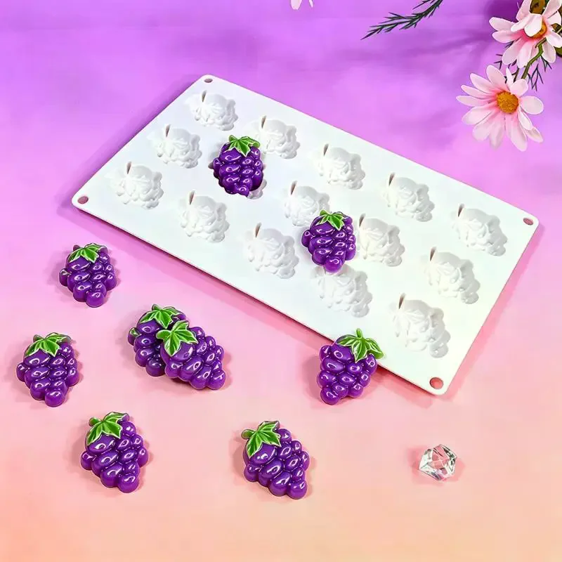 Grape Skewers Bananas Shape Silicone Molds Chocolate Mousse Cake Mold Dessert Cheesecake Bakeware Mould For DIY Pastry Candy
