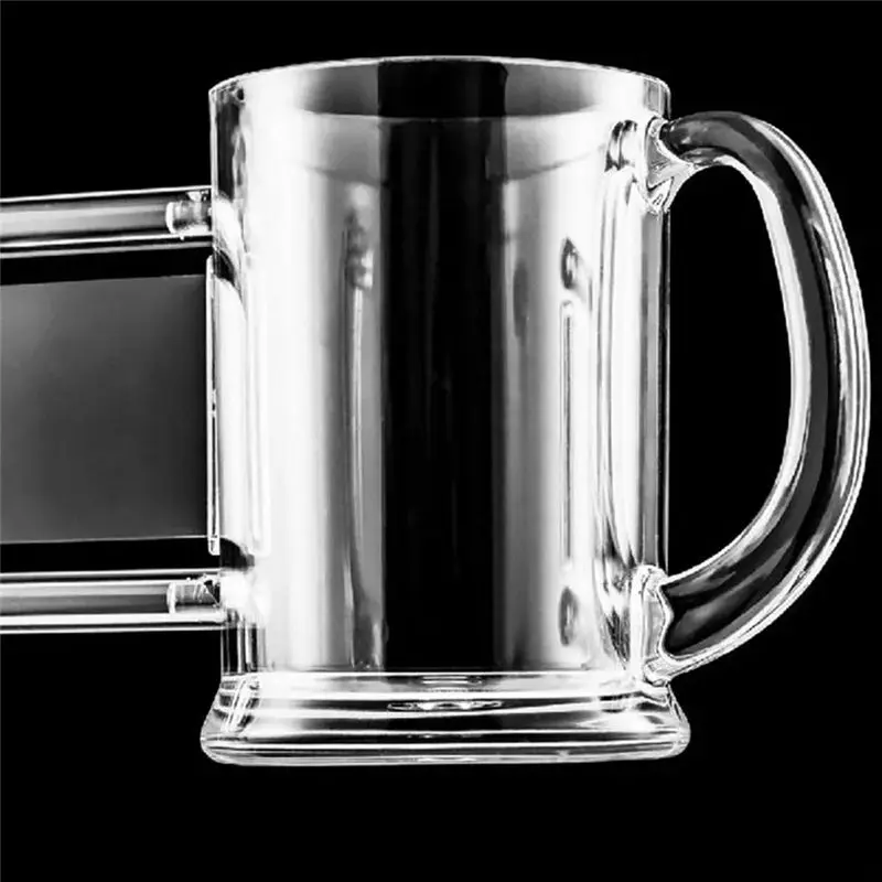 ABUN Double Wine Glasses for Two, One-Piece Siamese Beer Mug Cup Dating Tool for Couples Party, 500ml Acrylic Drinking Glass