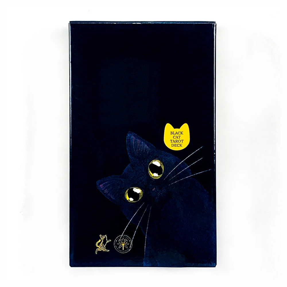 Black Cat Tarot Deck 78-Card Cat-Themed Tarot Cards , Meditation Divination Edition Deck Borad Game Tool Gift For Cute Cat Lover