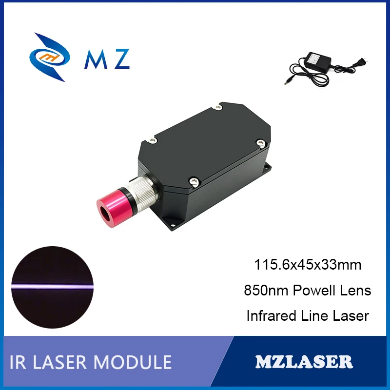 

Powell Lens Infrared Line Laser Diode Model Adjustable Focus 850nm 1000mW Long Life IR Line Industrial Grade Laser With Adapter