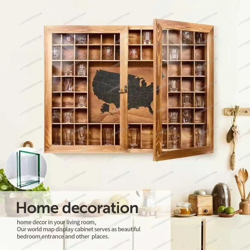 Wooden Wine Glass Rack Wall Mounted Bar Display Shelf Cup Holder Storage Organizer Home Decor Floating Shelves