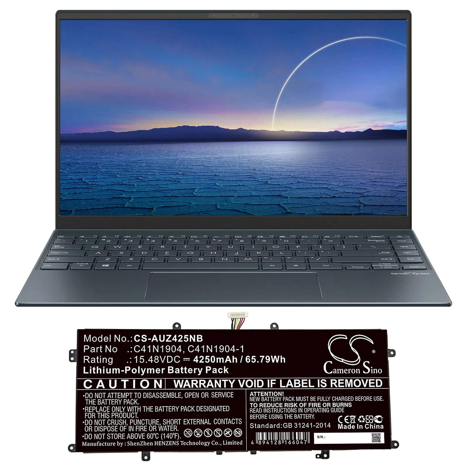 Cameron Sino C41N1904 Laptop Battery For ASUS X435EA UX425IA Deluxe 14S ZenBook 13 UX325 ZenBook UXF3000E ZenBook 14 UX425E
