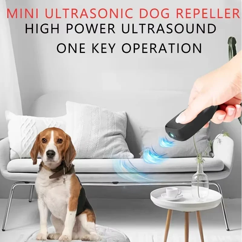 3 in 1 Smart Mini High Power Ultrasonic Dog Repeller Portable Puppy Anti-bark Training with Flashlight Rechargeable Dog Supplies