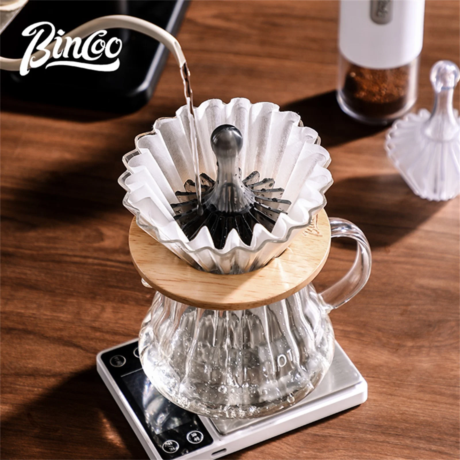 Bincoo Filter Paper Holder, Heat-Resistant Tritan Coffee Press Ring, Pour Over Assistant, Household Coffee Accessory - Image 2