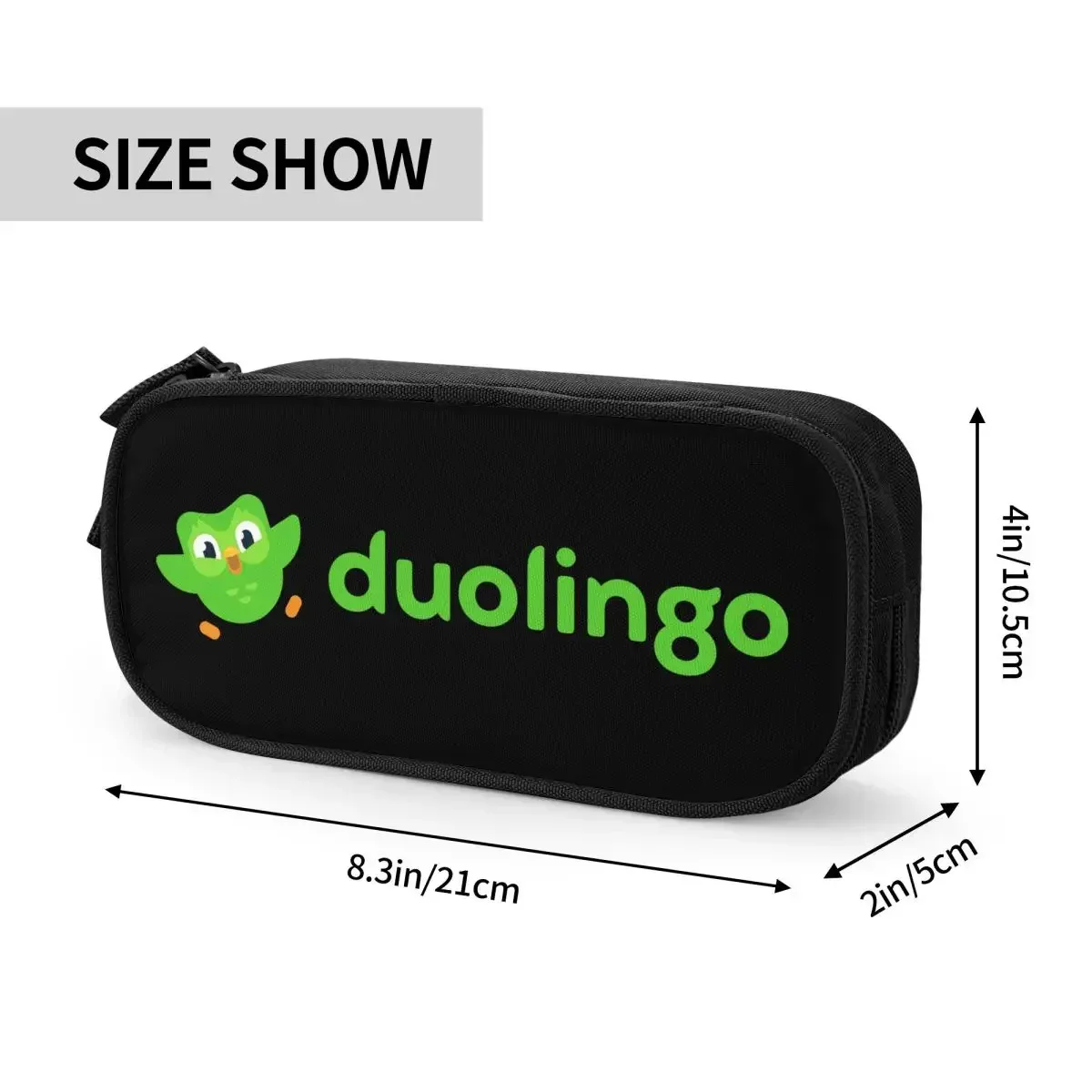 クラシック Duolingo 鉛筆ケース漫画鉛筆ケースペン学生のための大型収納袋学生スクールギフト文具