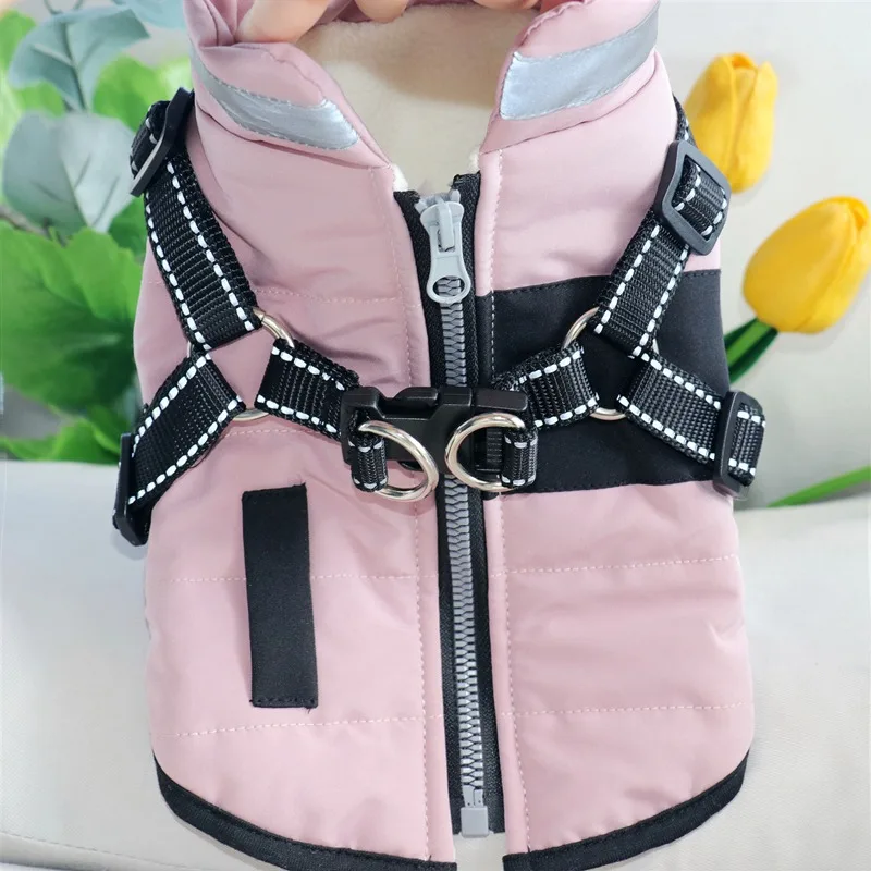 Punk Style Dog Clothes Winter Pet Cotton Coat Vest Style Puppy Jacket Teddy Patchwork Color Coat Bichon Casual Split Button Shir