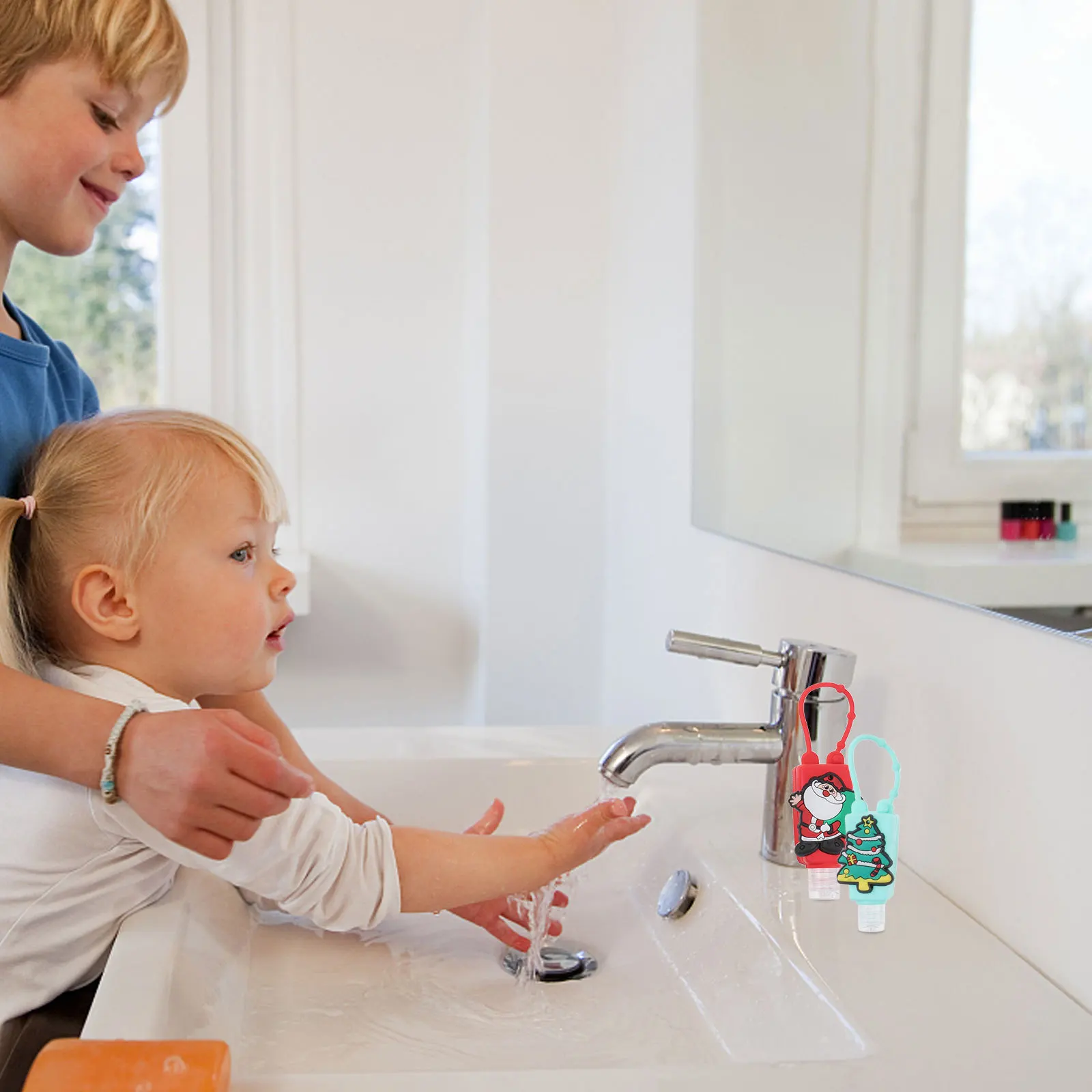 

5pcs 30Ml Silicone Bottle Christmas Series Empty Travel Bottles For Hand Liquid Soap Portable Refillable Holder