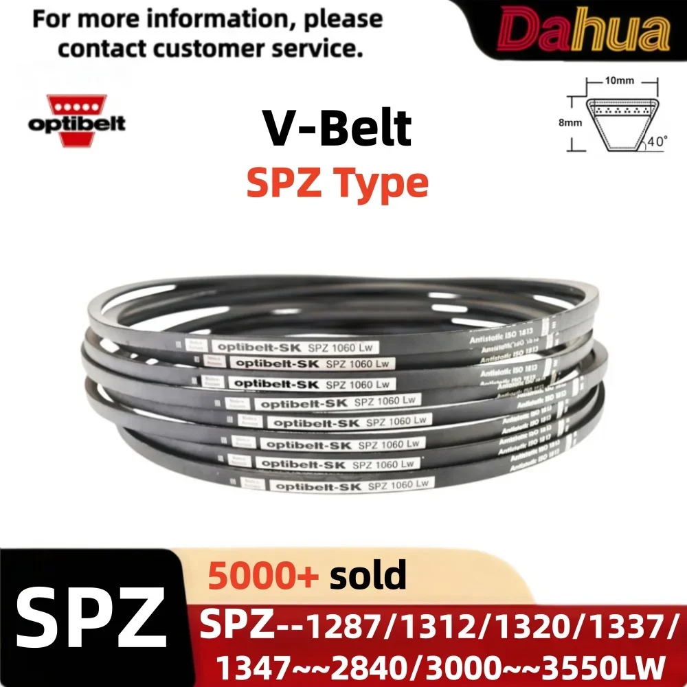 Genuine Optibelt SPZ V-Belt Wedge Drive Belt 1287LW-3550LW Oil Heat Resistant Heavy Duty Industrial Transmission Belt for Motor