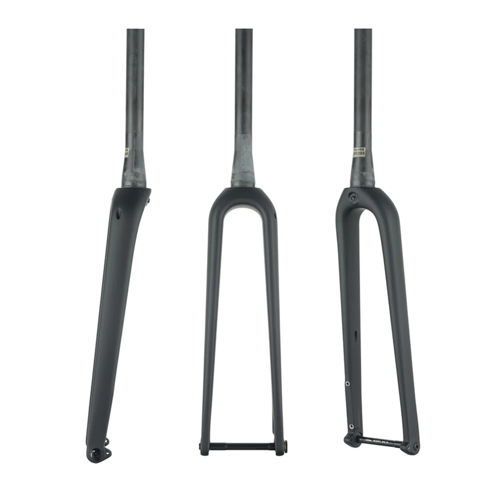 Winowsports 29er Gravel Carbon Fork 100*12MM Thru Axle 1-1/8 to 1-1/2 Steer 55MM Offset Bike Front Fork External Gravel Forks