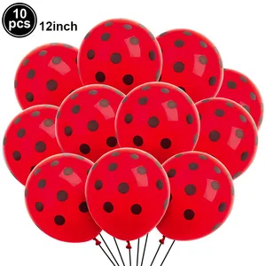 12 -Zoll -Ladybug Red Black White Polke Dot Dot Safari Safari Safare Ballon 12 Hauptverkäufe Lady Bug Geburtstagdekoration - №8