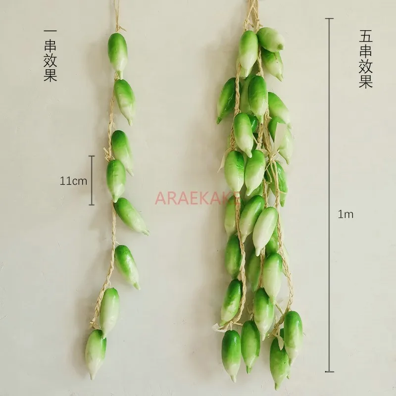 1pcs Simulated vegetable skewers, fake radish, garlic, farmhouse restaurant courtyard decoration, crop model pendant