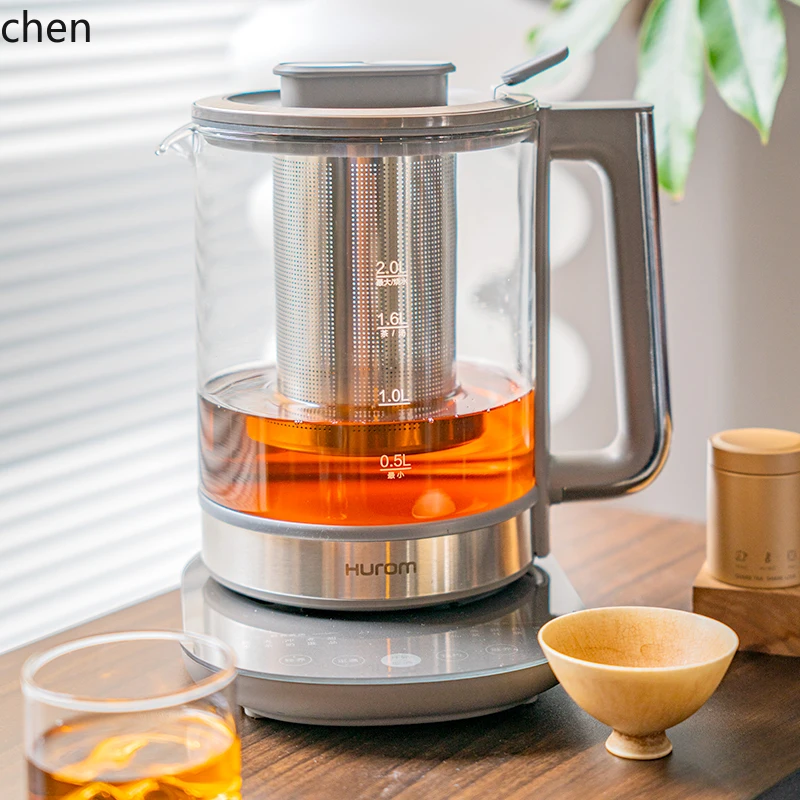 HTT หม้อสุขภาพอเนกประสงค์โฮมออฟฟิศกาน้ําชาขนาดเล็กแก้วอัตโนมัติกาน้ําชาไฟฟ้า