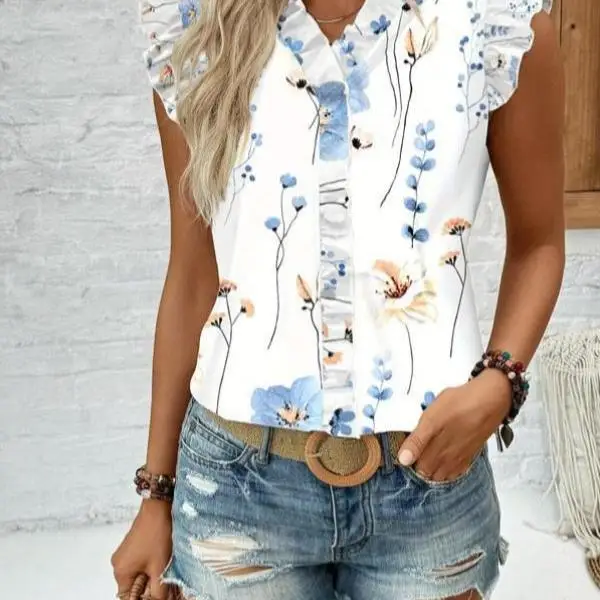 

Мужская и женская плиссированная конструкция с цветочным принтом, повседневная удобная внутренняя одежда с воротником из искусственной кожи ort Sve