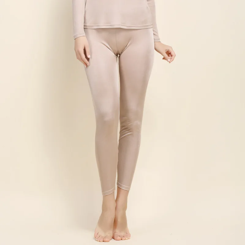 Women\'s Real Silk Double-sided Knitted Thermal Underwear Set Autumn and Winter Thin Mulberry Silk Autumn Clothes and Pants 2701
