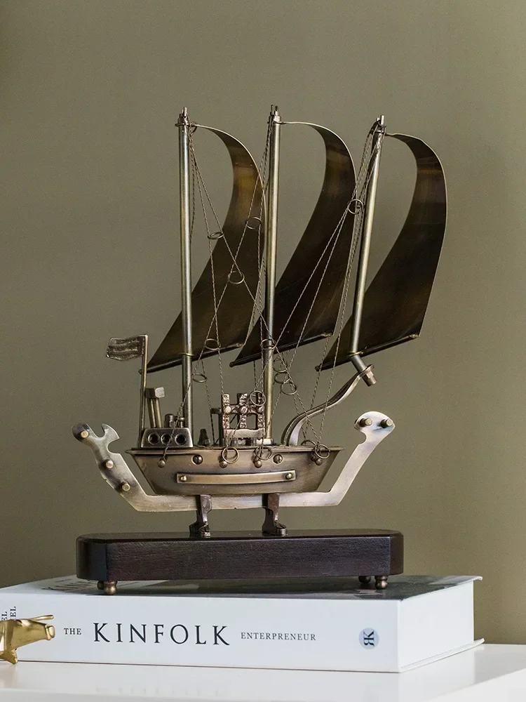 الإبحار السلس، الحلي الشراعية، ديكورات المكاتب، جو فاخر خفيف من النحاس، خزانة كتب غرفة المعيشة، أثاث منزلي