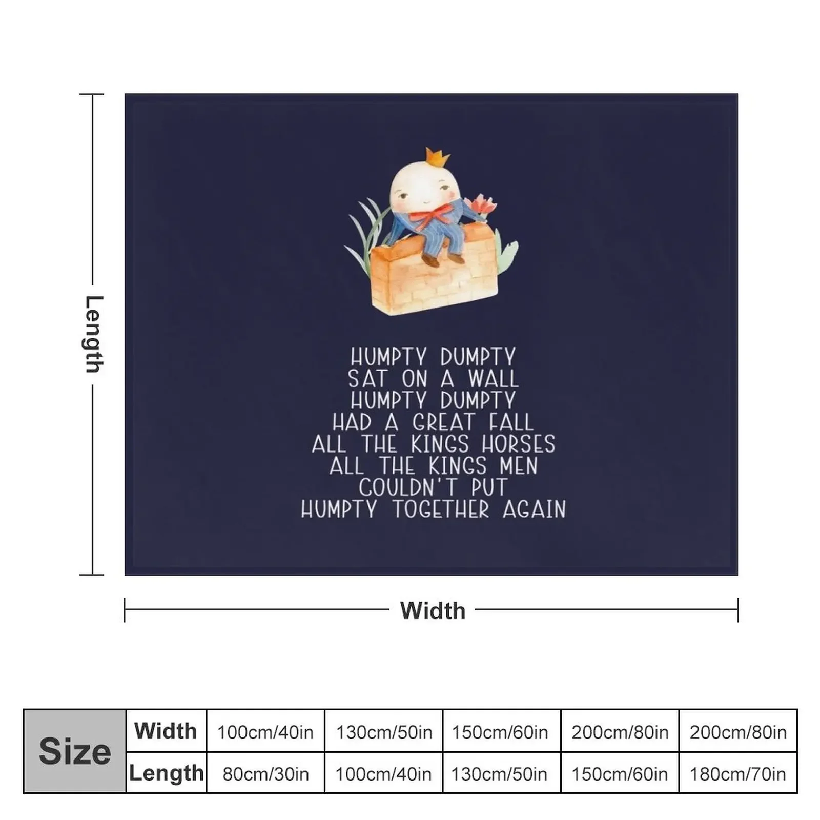 Nursery Rhyme - Humpty Dumpty Throw Blanket cosplay anime Furry valentine gift ideas Summer Beddings Blankets