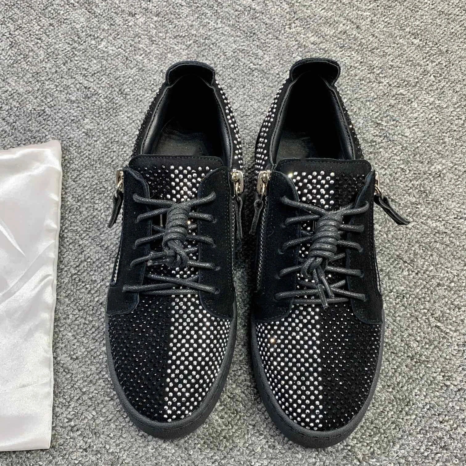 

Top Hight Quality Casual Sneakers For Men and Women Real Leather Brand Designer Unisex Tennis Shoes GZ Zipper Loafer Shoes G0007