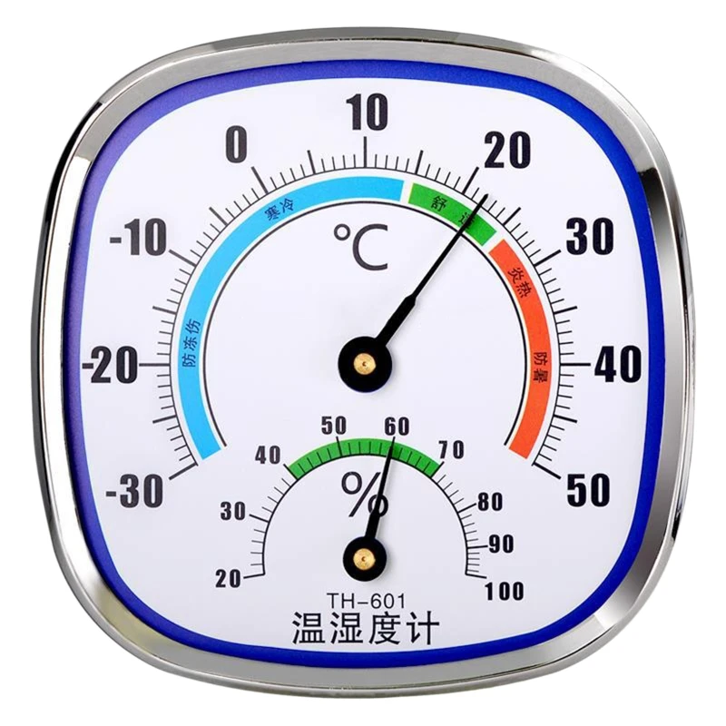 Thermometer and Hygrometer Analog Humidity Gauge Temperature Monitor Indoor Outdoor Wang Hang & Stand NO BATTERY NEEDED