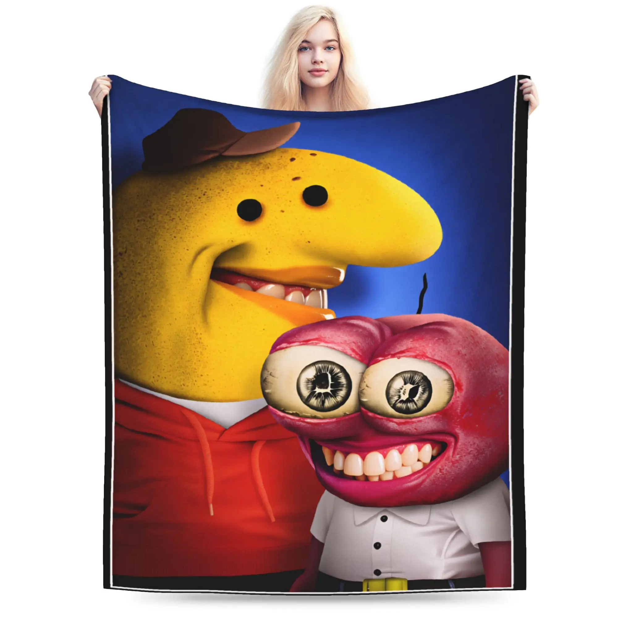Smiling Friends Pim And Charlie Warm Blanket  Kids Plush Throw Blanket Fluffy Couch Chair Flannel Bedspread Sofa Bed Cover