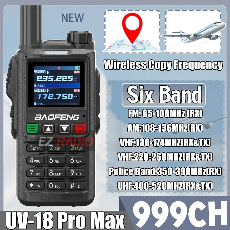 New BAOFENG UV-18 PRO GPS Walkie Talkie Multi-Band Wireless Copy Frequency Support Type-C Charge Long Range Two Way Radio UV-18H