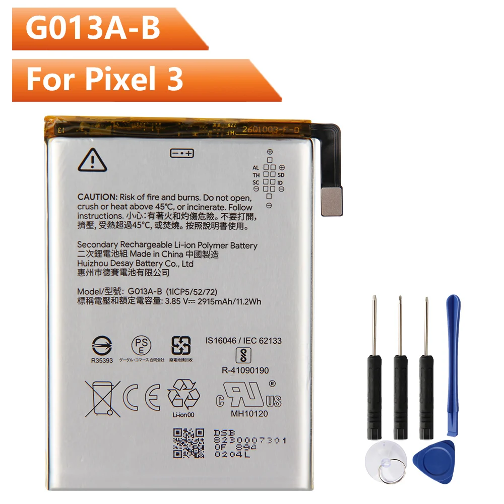 Original Replacement Battery G013C-B For Google Pixel 3XL 3430mAh Genuine Battery G013A-B For Google Pixel 3 Pixel3 2915mAh