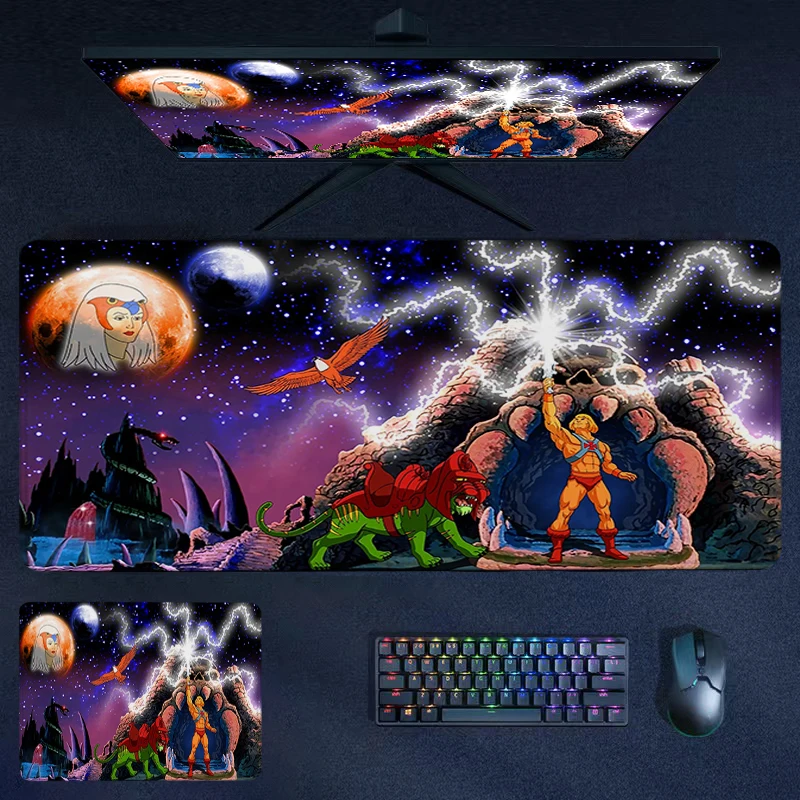 

Anime Mousepad He Man Masters Of Universe Mouse Pads Gamer Carpet Stitched Edge Rubber Keyboard Mat Extended Non-slip Deskmats