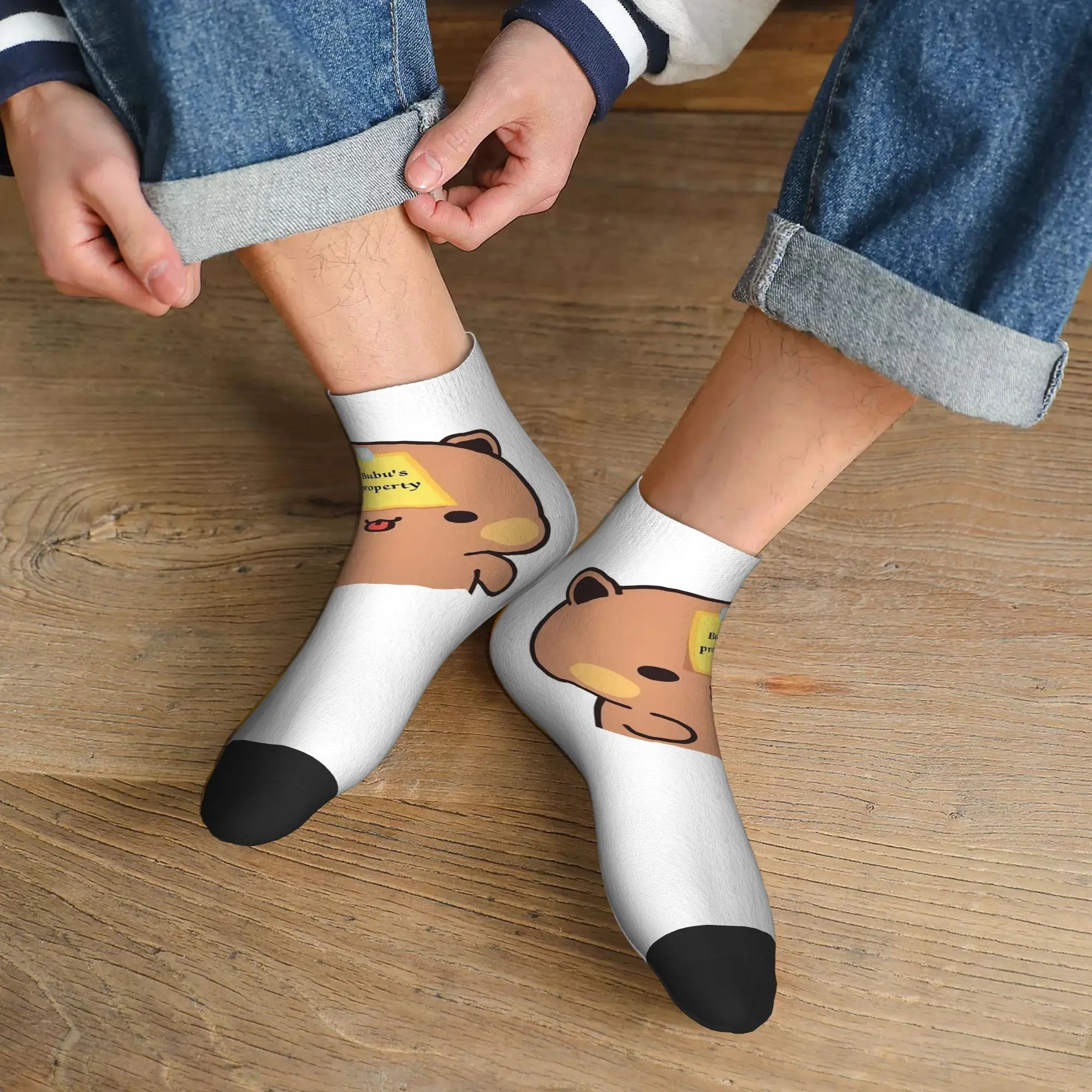 

Всесезонные носки Bubu Dudu Panda And Brownie Bear Couple v8 2024, носки в стиле Харадзюку, повседневные чулки для мужчин и женщин, подарки