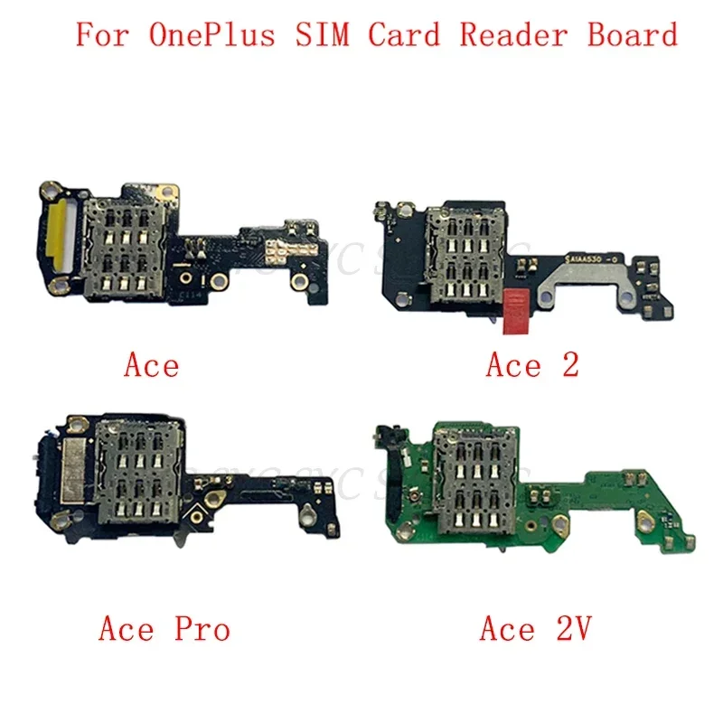 Sim Card Reader com cabo Flex, Pins Tray, Board Repair Parts, Fit para OnePlus Ace 2, 2V, Ace Pro