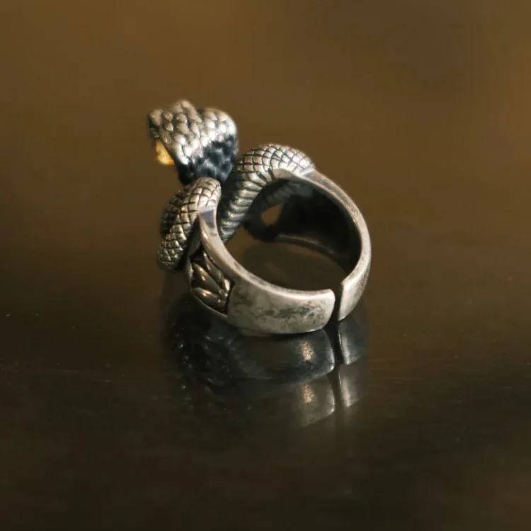 

Европейский и американский готический король Кобра винтажное Открытое кольцо женское роскошное высококачественное тяжелое модное Трендовое регулируемое кольцо