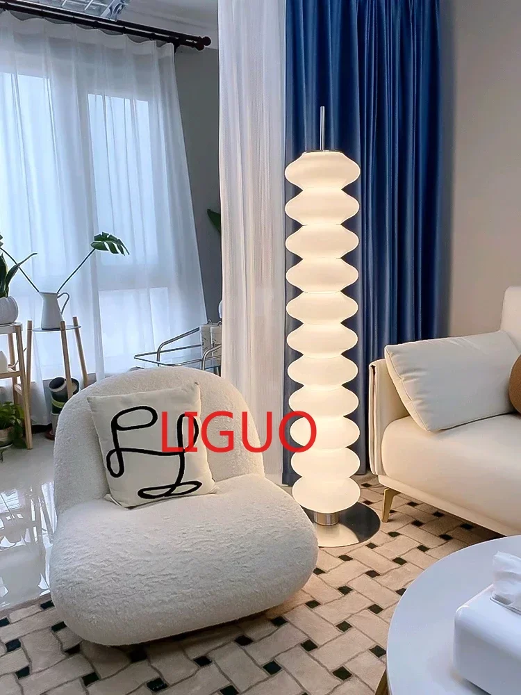 Imagem -02 - Sugar Gourd High-grade Vertical Floor Lamp Decoração Estilo Creme Sofá Sala e Quarto Ambiente Light Table Lamp