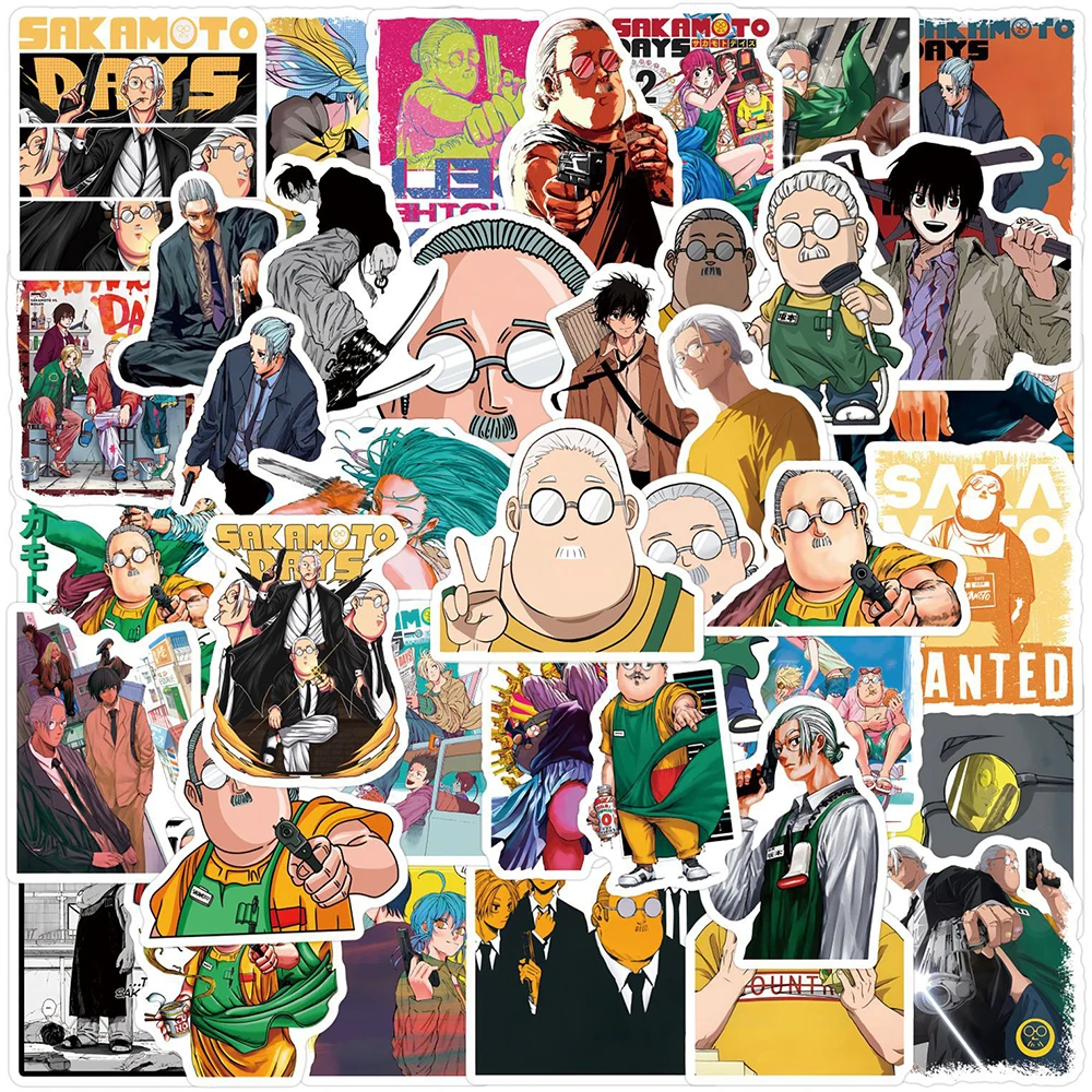 10/30/55/110pcs Taro Sakamoto Sakamoto Days Stickers Nagumo Yoichi Anime Sticker Skateboard Phone Osaragi Shin Asakura Decals