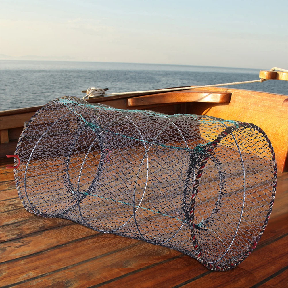 

2pcs Foldable Fishing Net Crab Traps Blue Crabs Catfish Minnows Iron Nets Collapsible Fish Keeping Nets Polygonal Foldable Traps