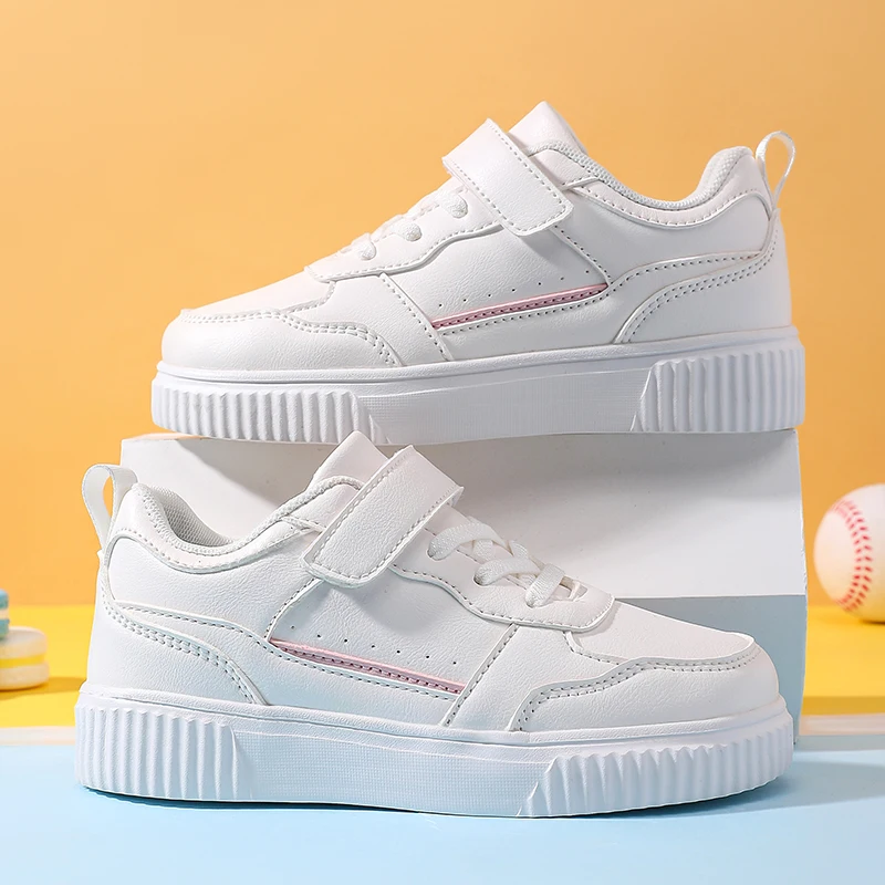 

Новая роскошная детская обувь, кроссовки для девочек, белые, розовые, милые повседневные прогулочные детские повседневные кроссовки на плоской подошве, спортивные теннисные туфли для девочек