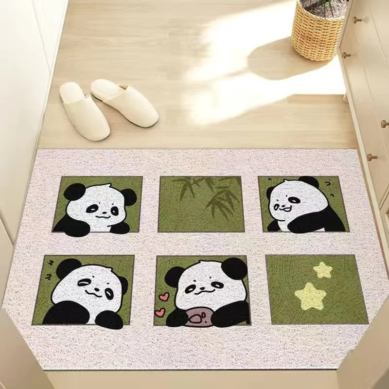 Cute Design Entrance Door Mat PVC Silk Loop Carpet Door Mat Home Entry Porch Doormat Non-slip Dust Mat Home Door Foot Pad Rugs