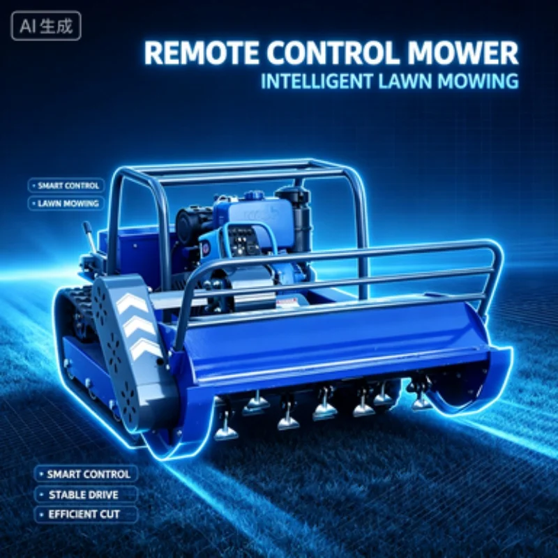Customized Remote control lawn mower tracked high-power model, suitable for weeding between rows in apple.