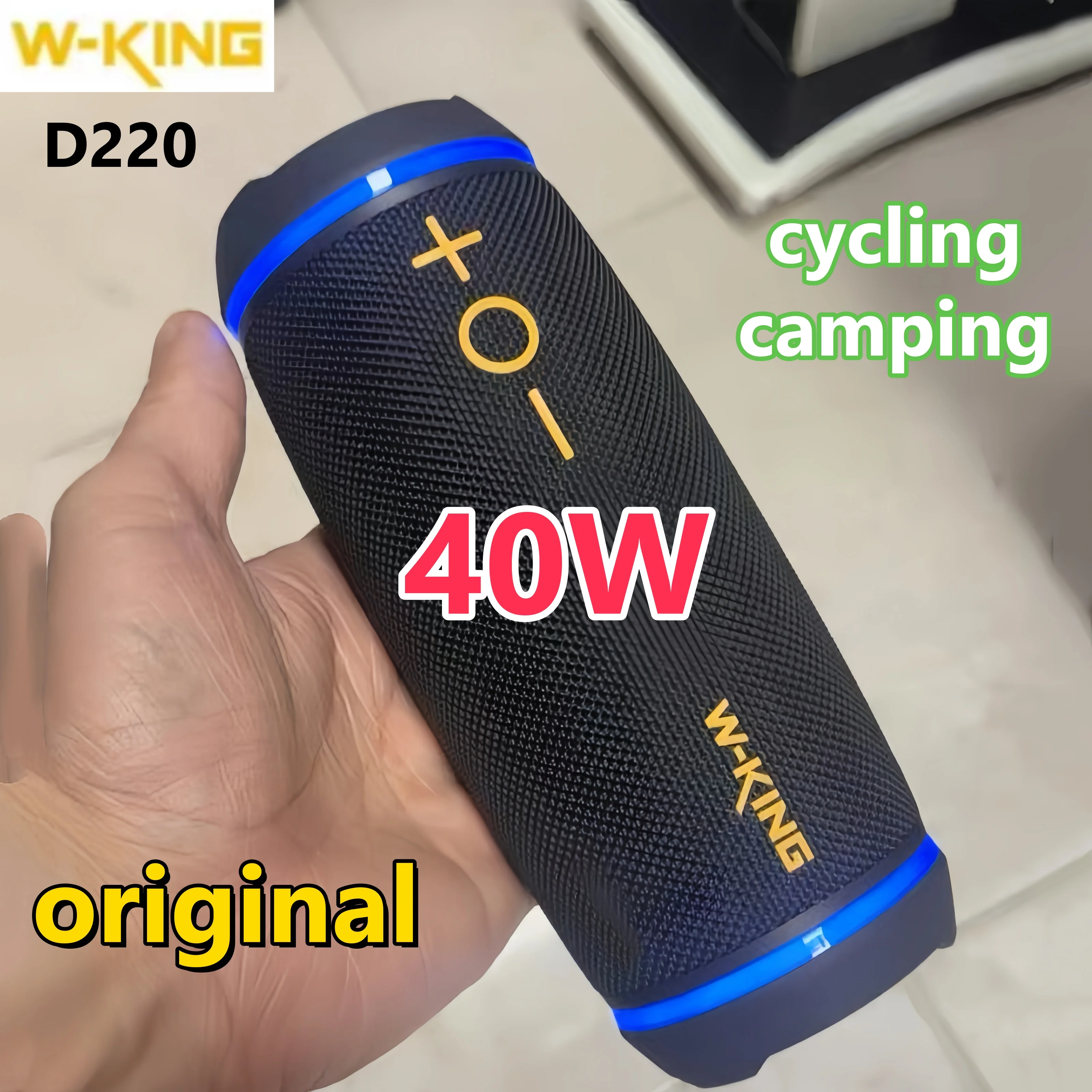 W-King D220 Subwoofer portatile impermeabile Festa in famiglia Alpinismo all'aperto Campeggio Altoparlante Bluetooth 40W Potenza Caixa De Som