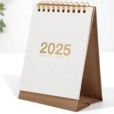 2025 mesa flip em pé espiral encadernado calendário de mesa para escritório casa escola uso planejador diário mini calendário de mesa 2025