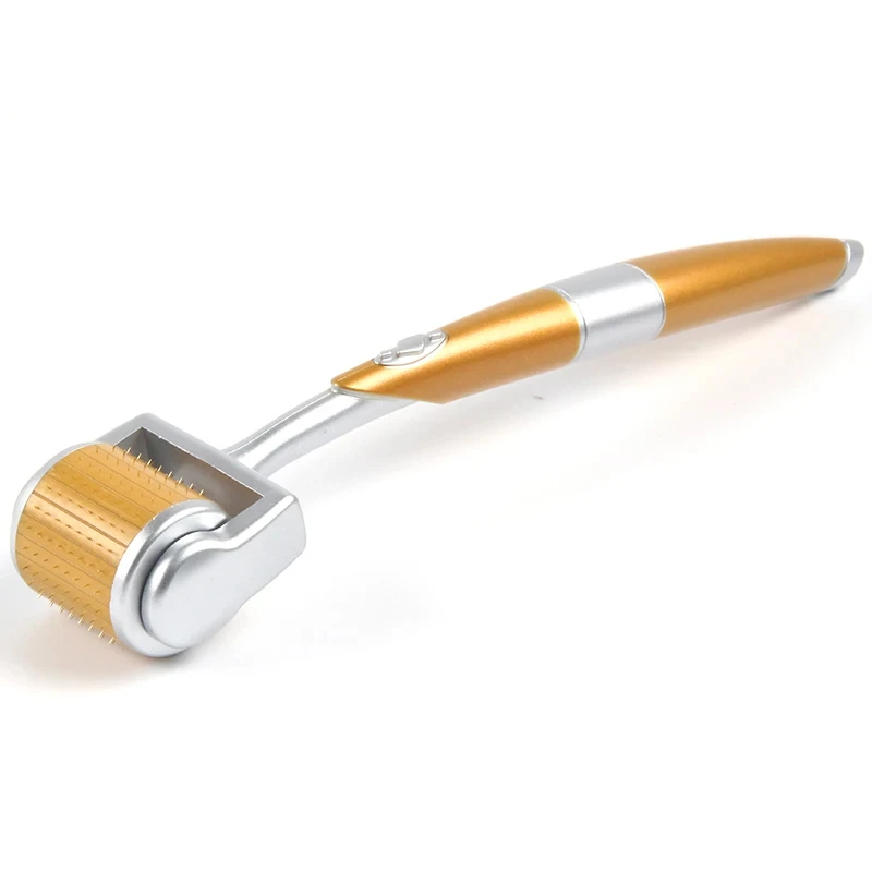 Gold Roller Facial Massager 192 Titanium Micro Naald Schoonheidsverzorging Gereedschap baardgroei haaruitval behandeling Apparaat 0.2/0.25/0.3/0.5